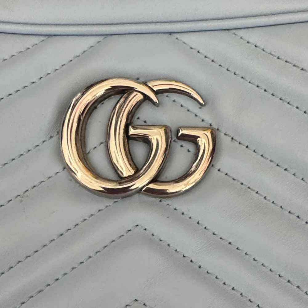 Gucci Sky Blue Chevron Crossbody Bag - Picture 3 of 11